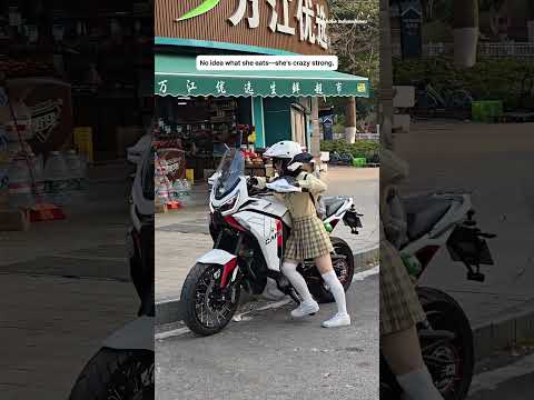 Ice Cream in Her Mouth, X-Cape 1200 Under Her—No Problem #xcape1200 #motomorini #motorcycle