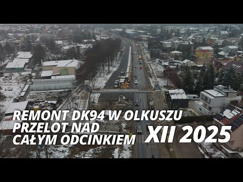 Remont drogi krajowej nr 94 w Olkuszu. DK94 - widok z drona. Grudzień 2025.