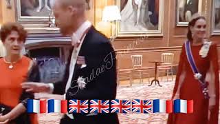 CATHERINE CAMILLA PRINCE WILLIAM EMMANUEL MACRON BRIGITTE MACRON PRINCE EDWARD SOPHIE STATE BANQUET