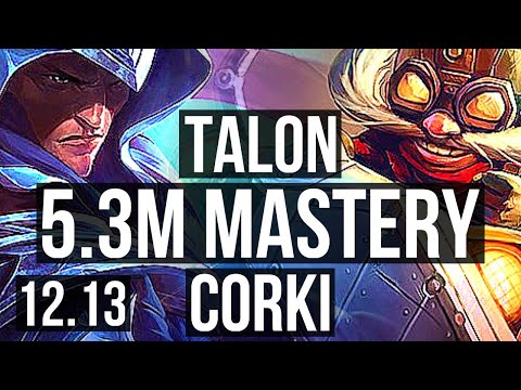 TALON vs CORKI (MID) | 5.3M mastery, 1600+ games, 6/2/7 | EUW Diamond | 12.13