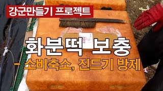 [강군만들기 1] 월동벌(실험군) 소비 축소 및 화분떡 보충, 월동중 산란받기