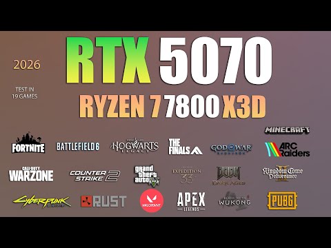 RTX 5070 + Ryzen 7 7800X3D : Test in 19 Games - RTX 5070 Gaming test