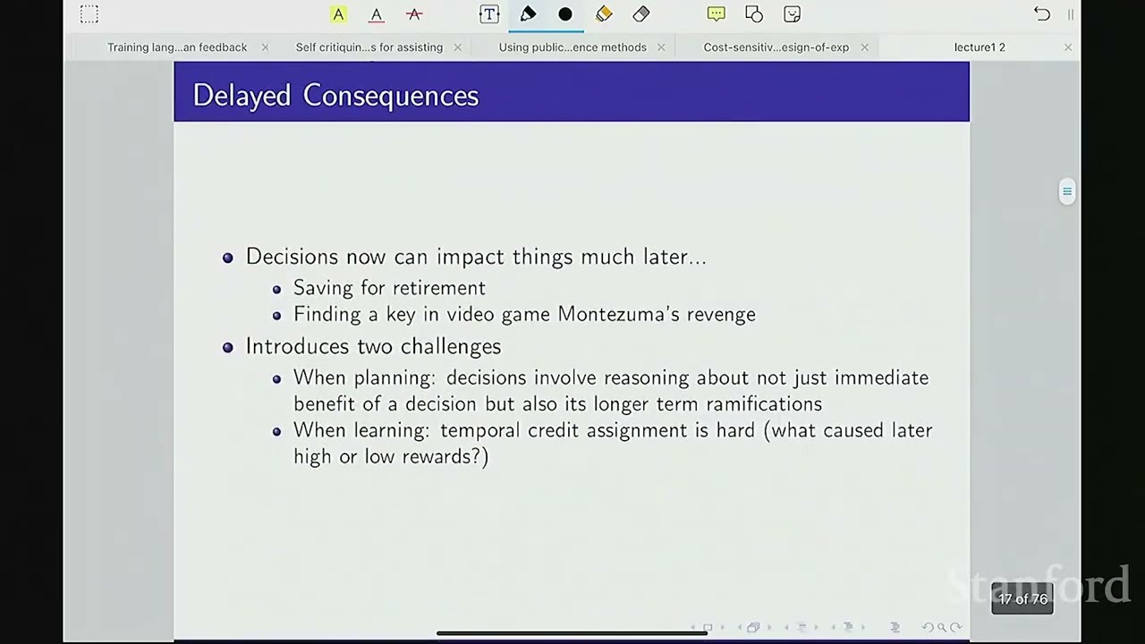 Stanford CS234 Reinforcement Learning I Introduction to Reinforcement Learning I 2024 I Lecture 1