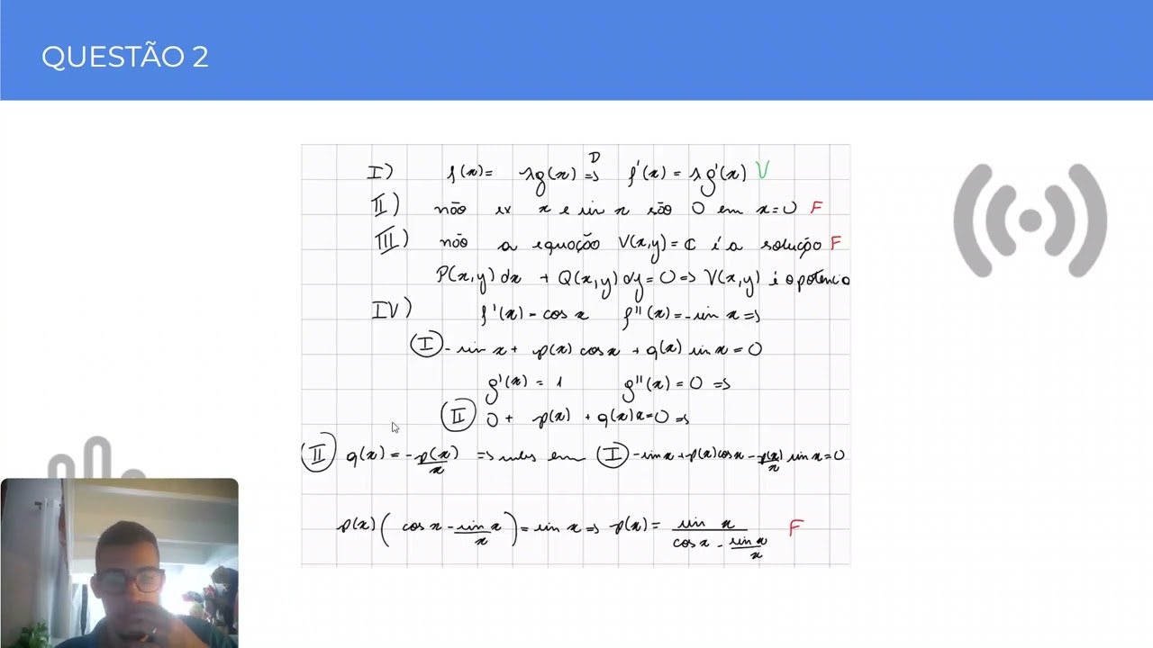 Cálculo IV - P3 2018 Resolução