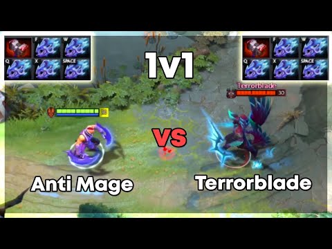 Anti Mage vs Terrorblade with Basher and 5x Moonshard | Level 30 Dota 2 1v1 | Who Will Win?