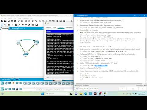 16.4.6 packet tracer - Configure Secure Passwords and SSH