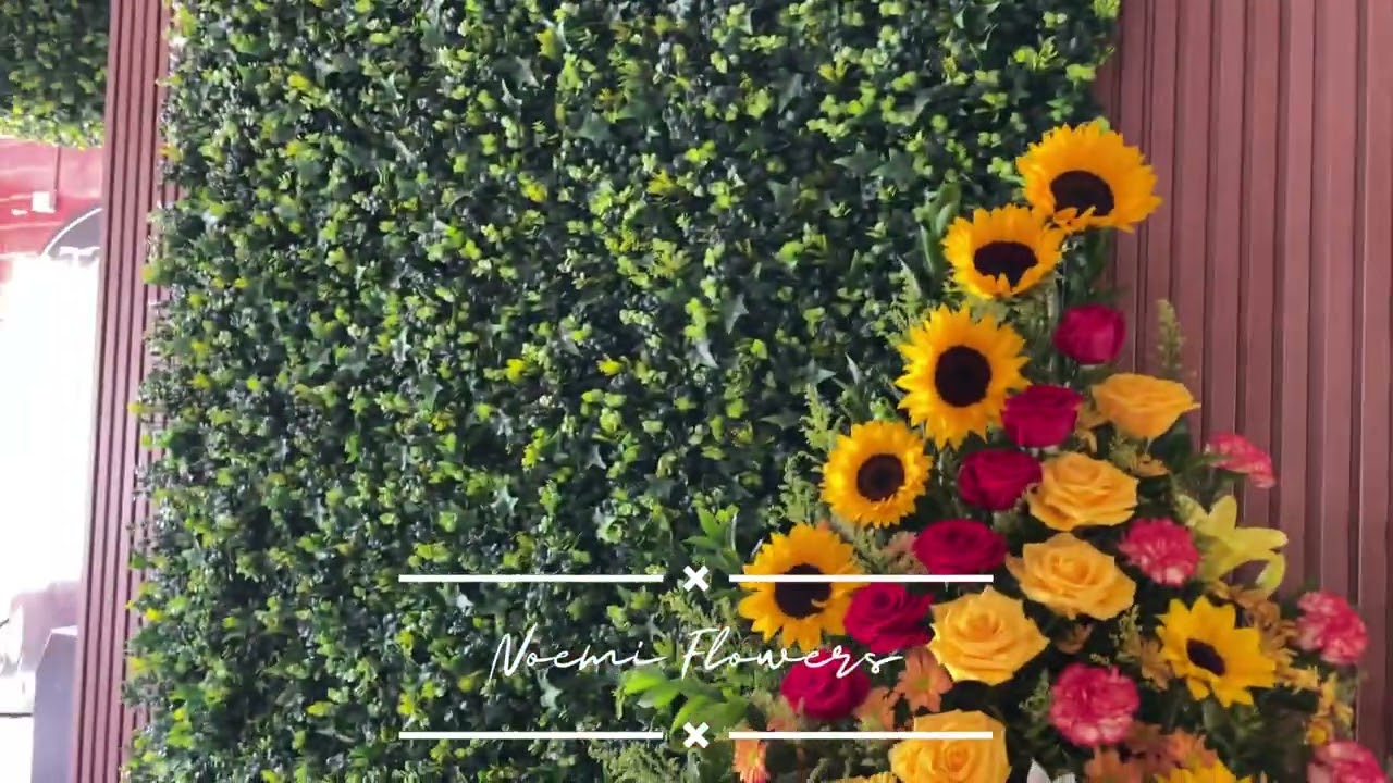 Pedestal de Girasoles y Rosas