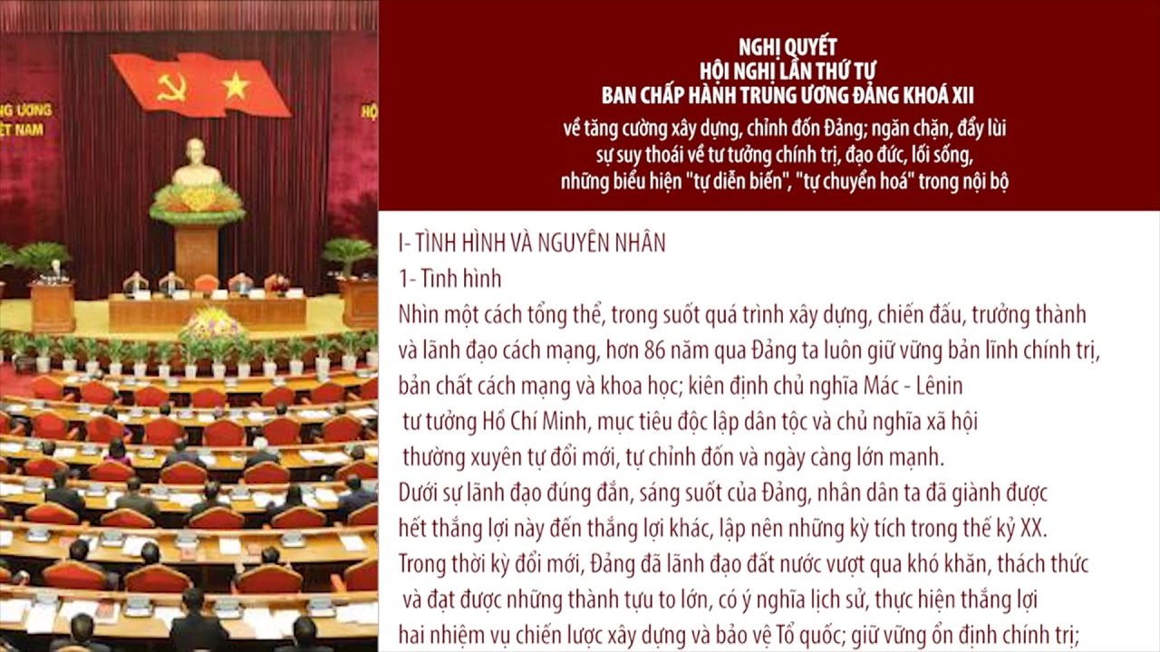 Toàn văn Nghị quyết Hội nghị lần thứ tư Ban Chấp hành Trung ương Đảng