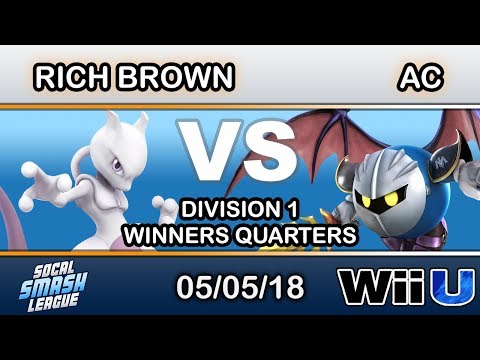 SCSL Div 1 - Rich Brown (Mewtwo) Vs. Ac (Metaknight) Winners Quarters - Smash 4