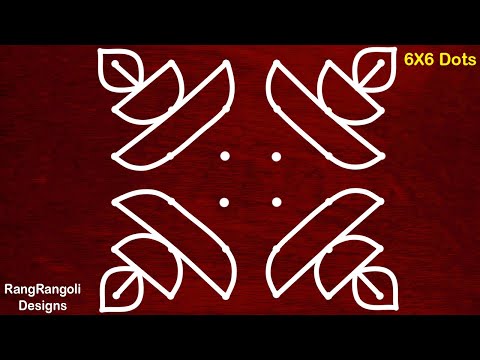 Diwali Special Deepam Rangoli Design with 6x6 dot | Beautiful Rangoli Kolam | Easy Rangoli Muggulu