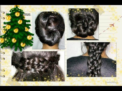 4 CHRISTMAS special EASY hairstyles || Cute and easy hairstyles | sneha with you Video