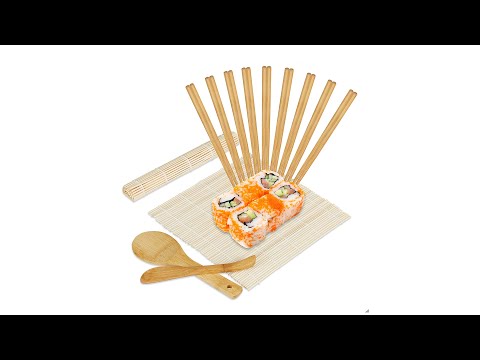 Sushi Set Bambus Beige - Braun - Bambus - 23 x 23 x 1 cm