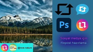 İnstagram için repost hazırlama.Photoshop dersleri