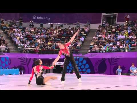 JJEE Baku 2015 - Aerobic - Q  MP - Russia (Dukhik Dzhanazian-Denis Solovev