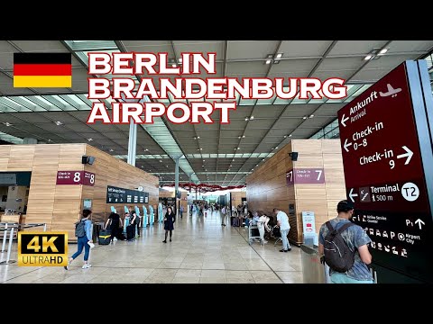[4K] Flughafen Berlin Brandenburg, Deutschland 🇩🇪🐧 Rundgang