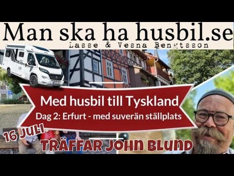 Ställplats Tor zur Stadt i  Erfurt. Besök i den underbara stadskärnan där vi träffar John Blund.