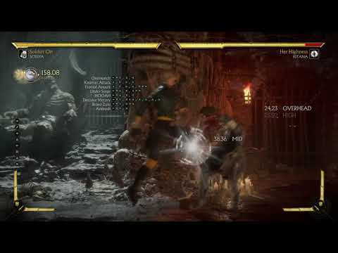 MK11 Sonya Mid-Screen 1 Bar 300 Dmg BnB