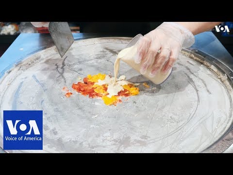 Rolled ice cream getting popular in the US