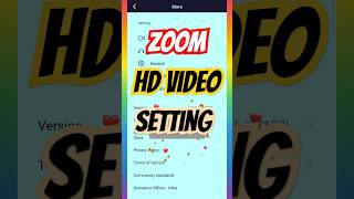 How to turn ON & OFF HD video in zoom meeting? #shortsfeed #shorts #zoomcall #zoomapp