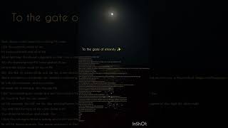 To the gate of eternity ✨