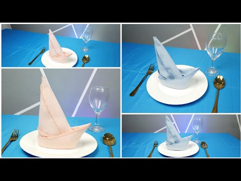 SAIL BOAT DESIGN NAPKIN FOLDING