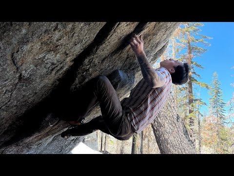 Demon on a Leash v10: Lost World, Lake Tahoe Bouldering