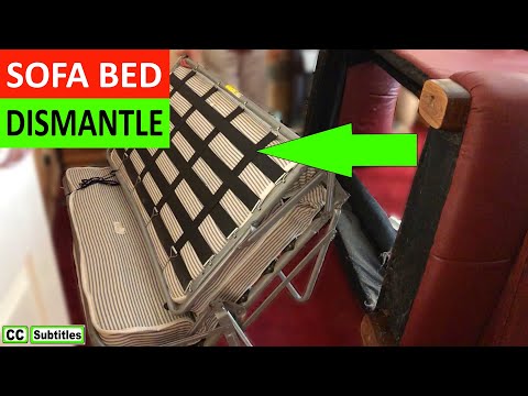 Part of a video titled How to dismantle a Sofa Bed Mechanism on a DFS sofa - YouTube