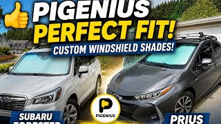 👍PIGENIUS Perfect FIT! Custom Windshield Shades! Prius Prime and Subaru Forester DEMO 