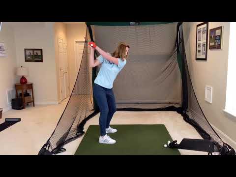 Part of a video titled 5 MIN PERFECT GOLF PRACTICE: No tech indoor golf practice routine!