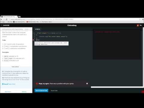 Javascript Tutorial Episode 4 Codecademy