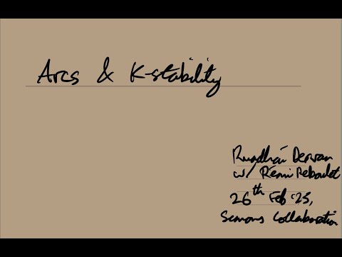 Ruadhaí Dervan - Arcs and K-stability