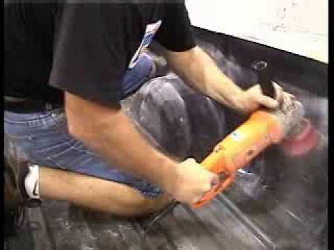 Sanding of the bed before the bedliner by Qwikliner is applied