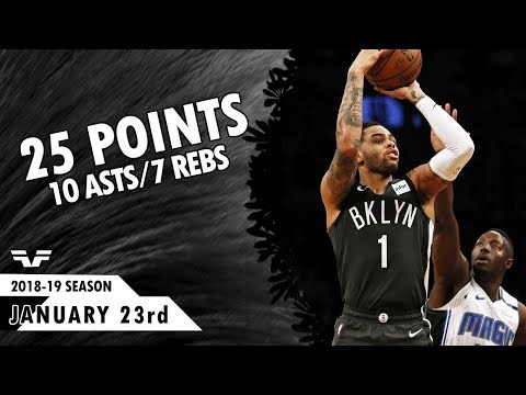 D'Angelo Russell - 2019.01.23 - Nets vs Magic - 25 Pts, 10 Asts, 7 Rebs