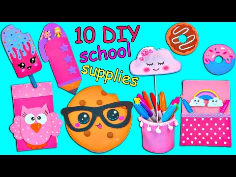 10 DIY CUTE SCHOOL SUPPLIES IDEAS #diy #schoolsupplies