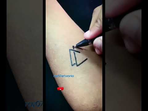 unique style triangle tattoo🔥for boys😎 #shorts #boy #art #tattoo #youtubeshorts #trending #viral