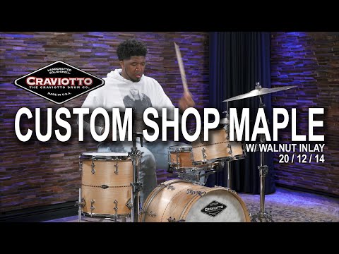 Craviotto Custom Shop Maple Drum Set w/ Walnut Inlay 20/12/14 (CRKIT3PC20MPWI)