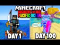 I Survived 100 Days in the Pacific Ocean on Minecraft.. Here's What Happened..