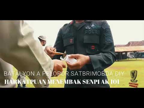 Harkatpuan menembak Senpi AK 101 personel Yon A Por Satbrimobda DIY