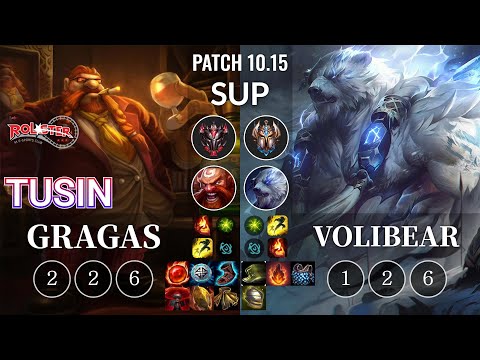 KT TusiN Gragas vs Volibear Sup - KR Patch 10.15