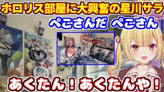 ホロリスの部屋を見て大興奮する星川サラ【ホロライブ切り抜き/兎田ぺこら/湊あくあ/にじさんじ】