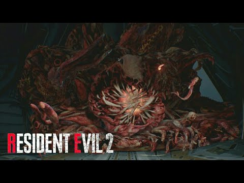 Boss Fight G-Birkin Final Form/Stage 5 | Leon 2nd Run (no damage) Hardcore | RE2 Remake 2019