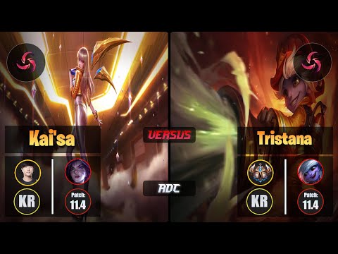 Ruler KAI'SA (ADC) [Hail of Blades] VS TRISTANA - Challenger KR Patch 11.4