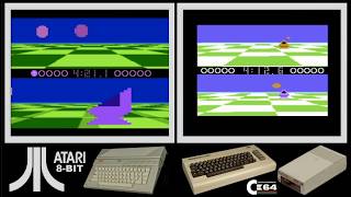 Atari 8-bit vs C64 : BALLBLAZER (Side by side comparison)
