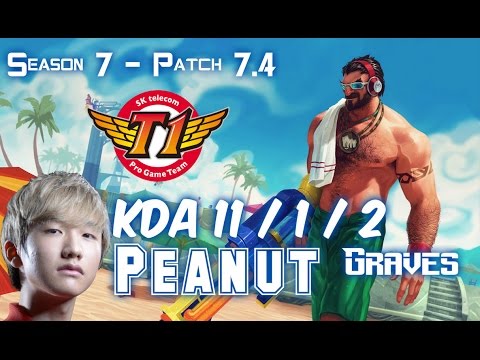 SKT T1 Peanut GRAVES vs ELISE Jungle - Patch 7.4 KR Ranked