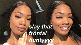 how to MELT &amp; INSTALL a lace frontal wig from start to finish