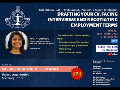 171st BASL Webinar - Drafting your CV, Facing Interviews and Negotiating Employment Terms