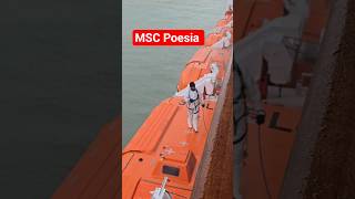 This is how cruise ships maintain lifeboats #mscpoesia #cruiseship #maritime