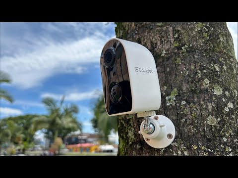 GALAYOU 2K Cameras for Home Security-2.4G WiFi Outdoor Camera Wireless Solar/Battery Powered, 360° PTZ Color Night Vision, PIR Detection, SD/Cloud Storage, Waterproof, Work with Alexa, R1 2P Black video review thumbnail