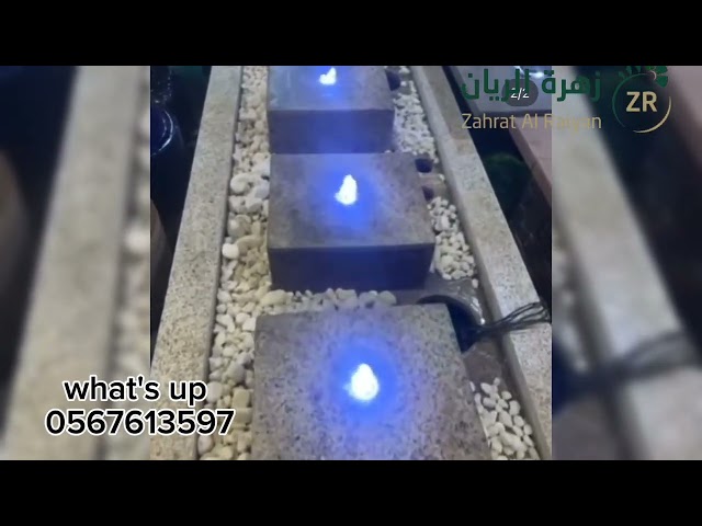 نافورة رخامية مع 4 فوهات مع الاضاءة