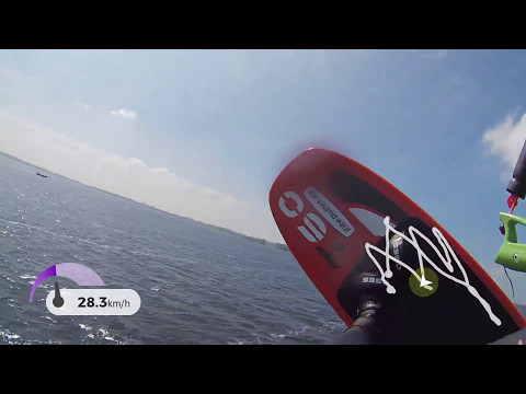 Hydrofoil JUMPFEST topspeed 46 kph Session #42 2017 05 07 Moses Vorace kitefoil hydrofoil